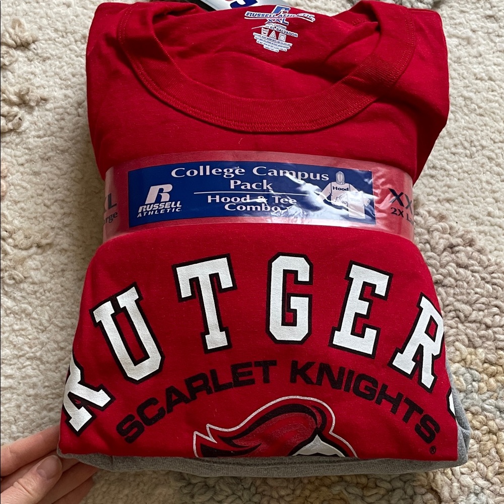 Russell Athletic Red Rutgers Scarlet Knights Hoodie & Tee Combo